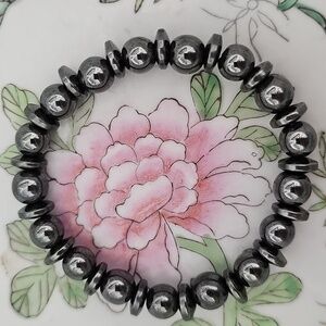 Hematite Beaded Stretch Bracelet